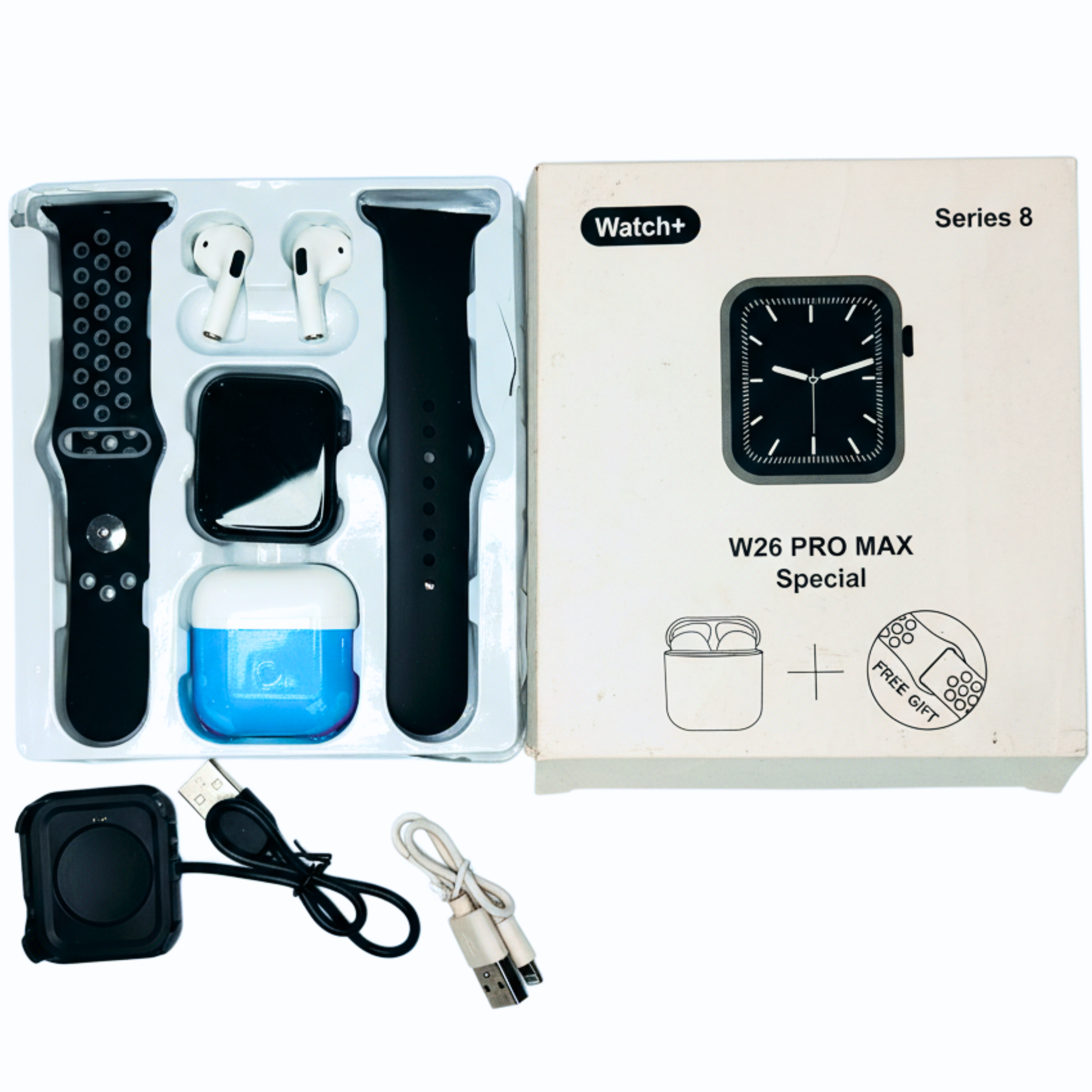 W26 Pro Max Special Smart Watch + AirPods Bundle – Complete Value Pack