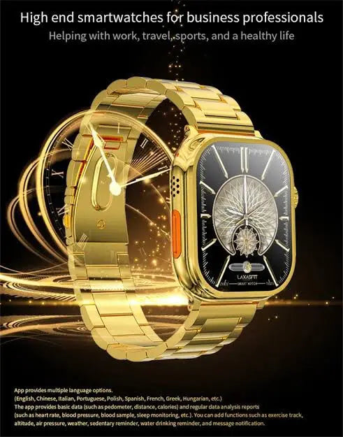 C9 Ultra Max Gold Edition Color Smartwatch 2.1 Inch Screen WITH Hryfine APP