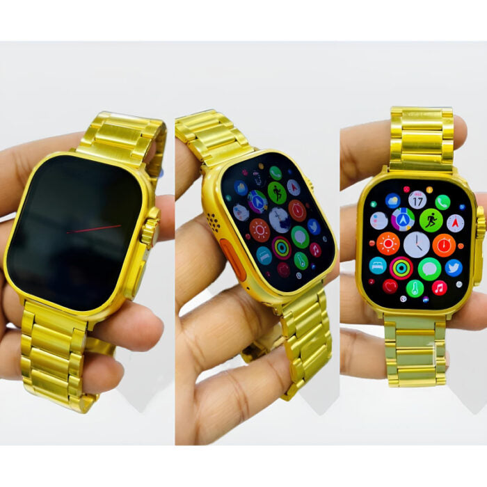 Golden Ultra Smart Watch – 7 in 1 Strap | Latest Strap Design | Free Delivery